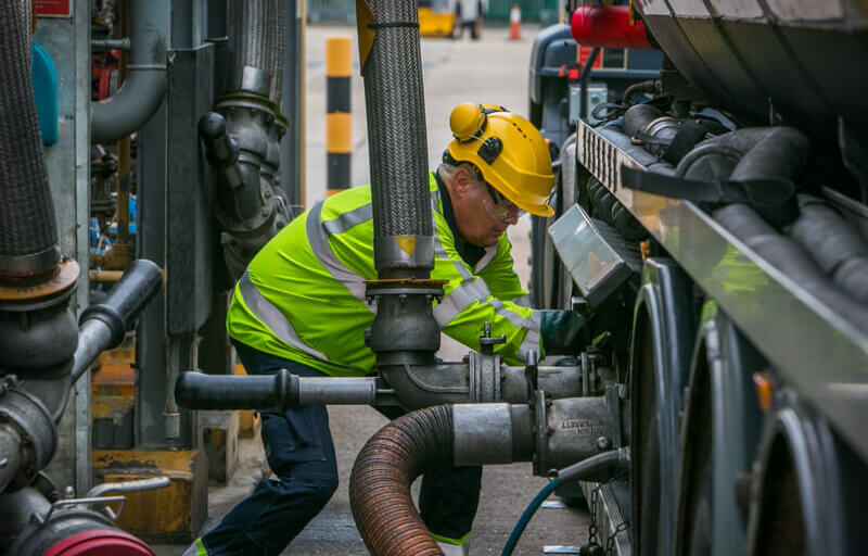 worker wearing high vis safety clothing